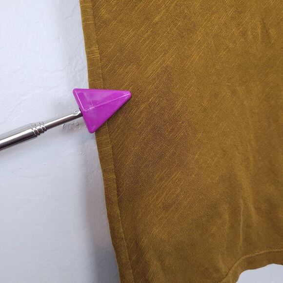 Sundry Size S Side Tie Jersey Dress Short Cap Sleeve Stretch Green Yellow - Picture 8 of 12